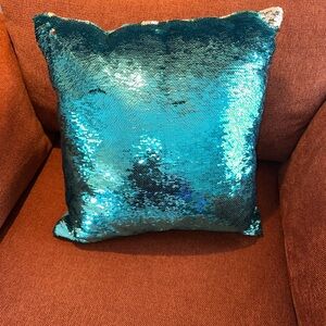 Pier 1 - Reversible Sequin Throw Pillow with Pillow Insert - Teal